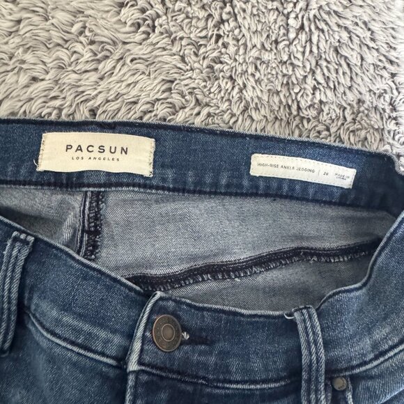 Pacsun | EUC High-Rise Ripped Ankle Jeggings in Medium Blue Size 28 - Picture 6 of 7